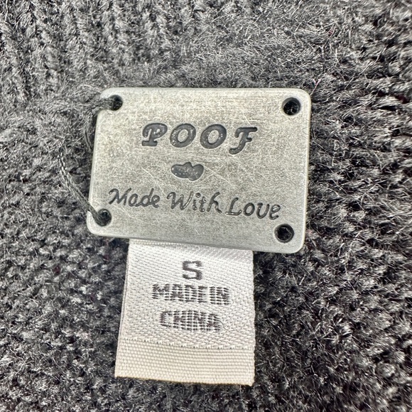 POOF! Black, Pink, Sparkle Sequin Scoop Neck- Juniors Women’s Sweater Blouse SM - Picture 8 of 9